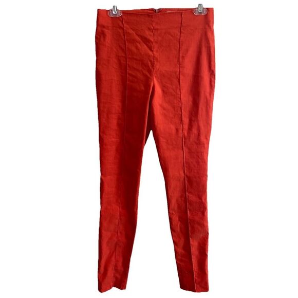 Veronica Beard Honolulu Linen Blend Pants Orange Size 4 - Picture 12 of 12